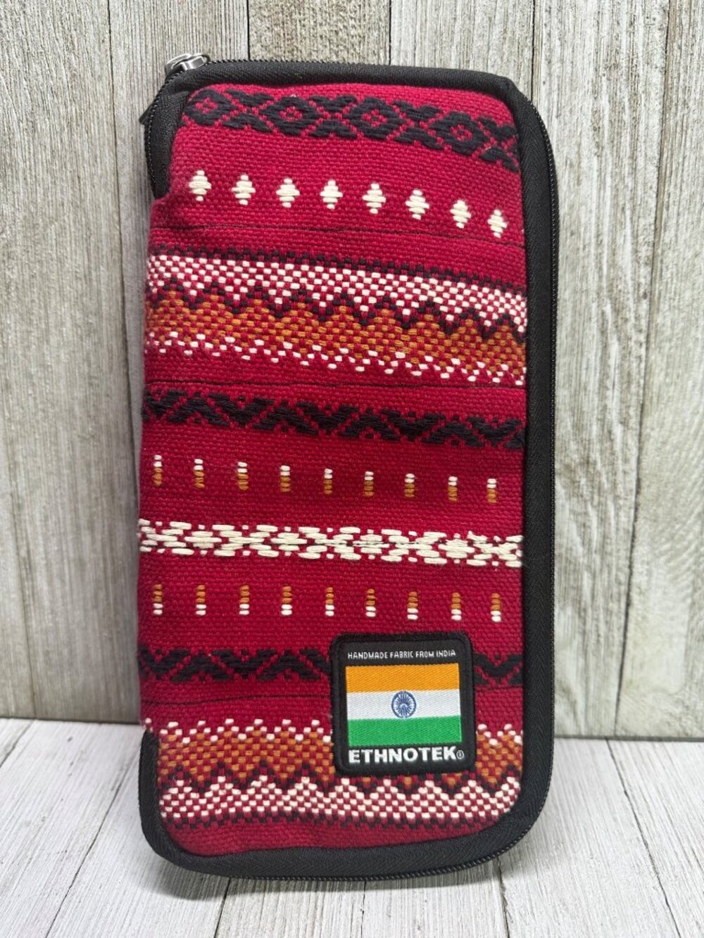 Ethnotek Indian Textile Accordion Travel Clutch Wallet Organizing RFID